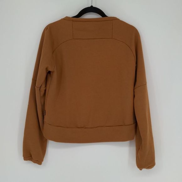 Deso Supply Leland‎ Cropped Sweatshirt Sweater Size Medium Camel Tan Terry Thumb - Picture 9 of 13